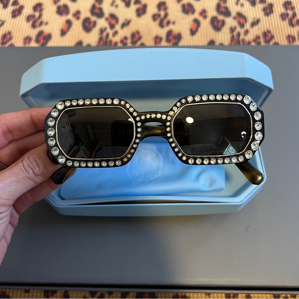 Swarovski Tortoise Crystal-Embellished Sunglasses